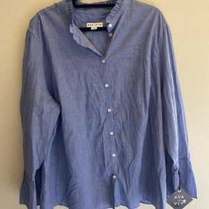 AVa &VIV new shirt size 3x very nice shirt blue